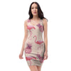 Pineapple Flamingo Print Bodycon Dress-grizzshop