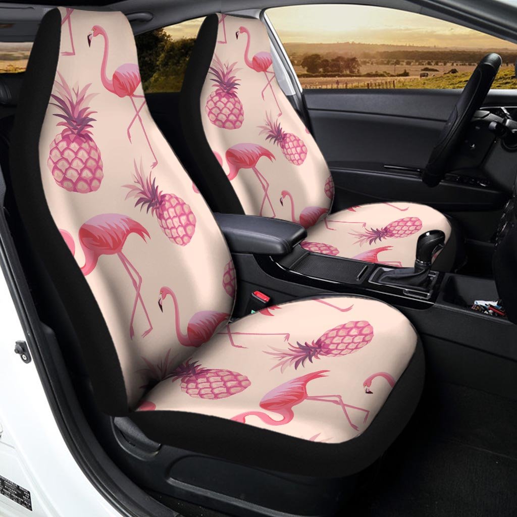 Pineapple Flamingo Print Car Seat Covers-grizzshop
