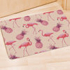 Pineapple Flamingo Print Door Mat-grizzshop