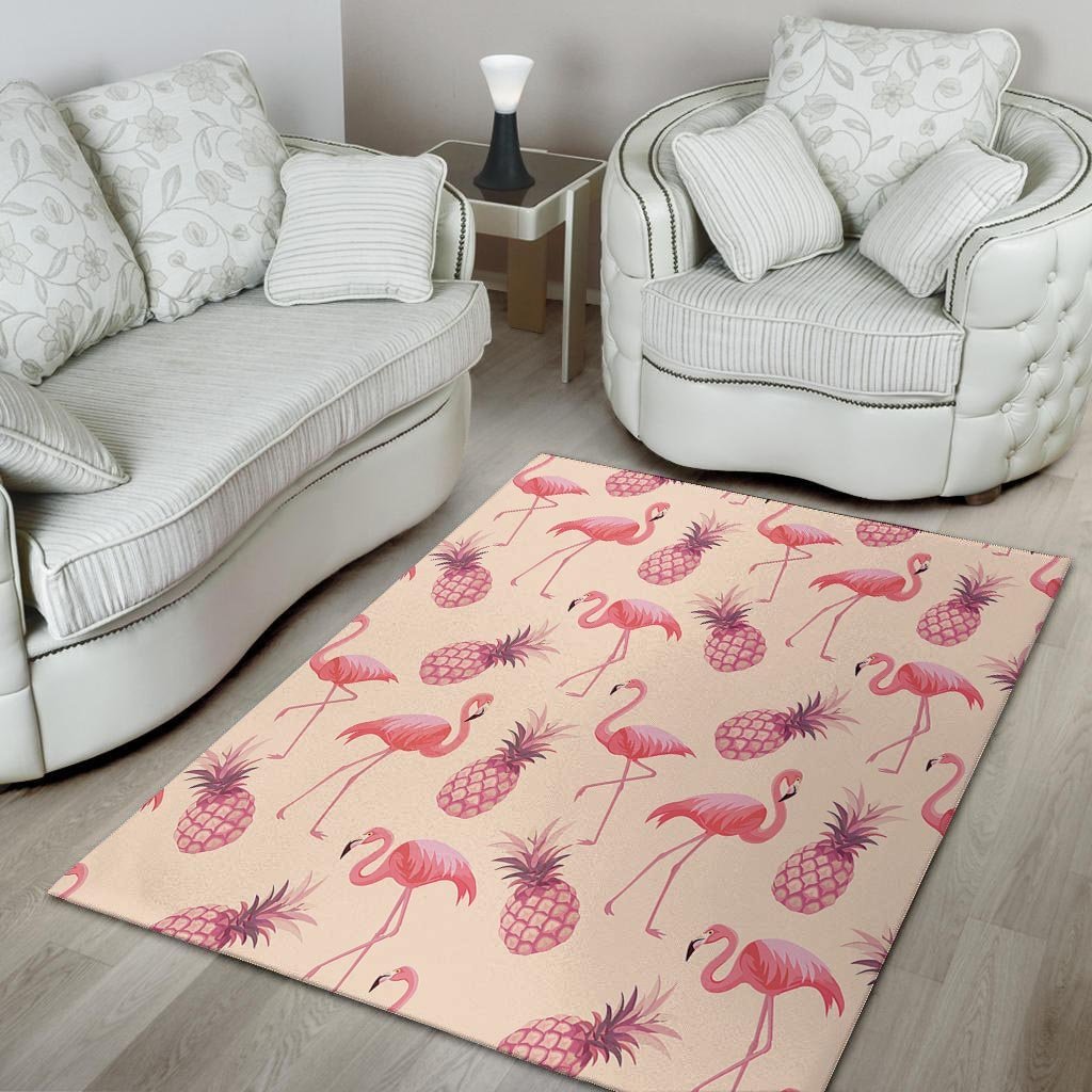 Pineapple Flamingo Print Floor Mat-grizzshop