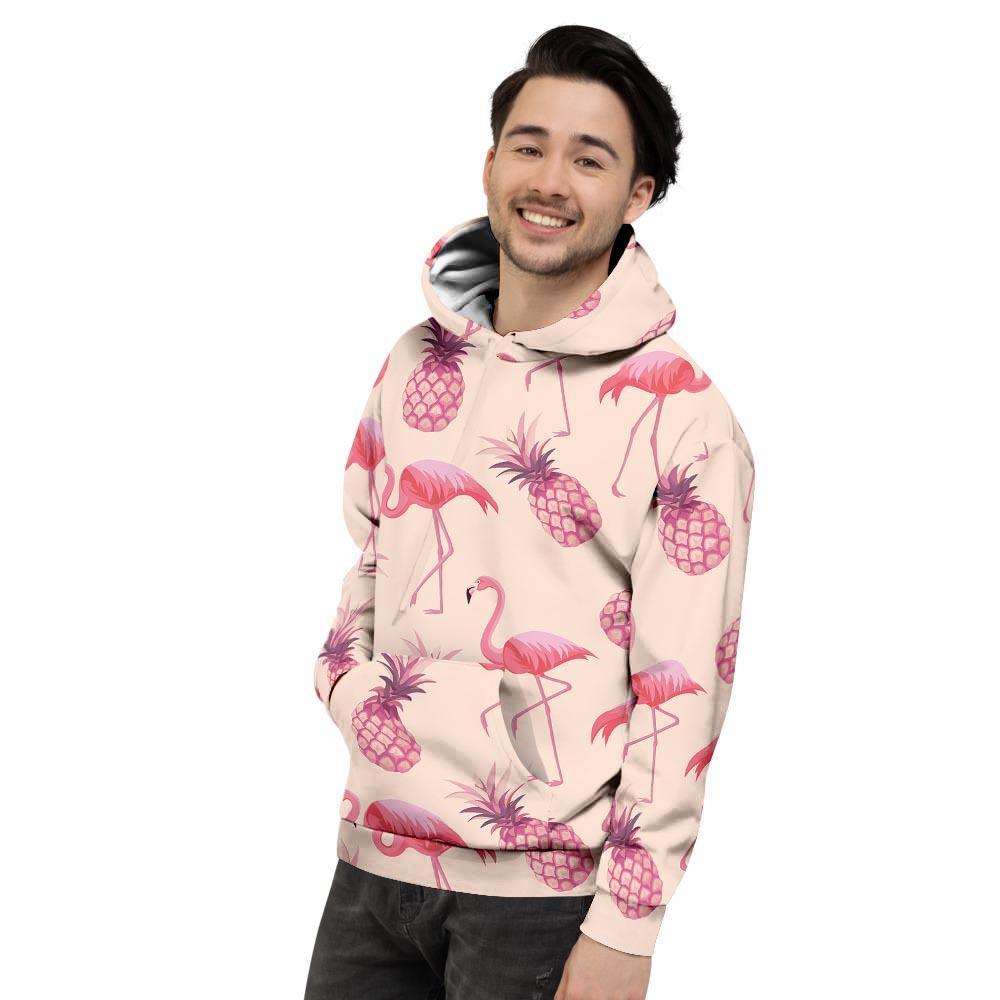 Pineapple Flamingo Print Men's Hoodie-grizzshop