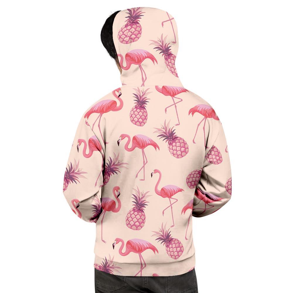 Pineapple Flamingo Print Men's Hoodie-grizzshop