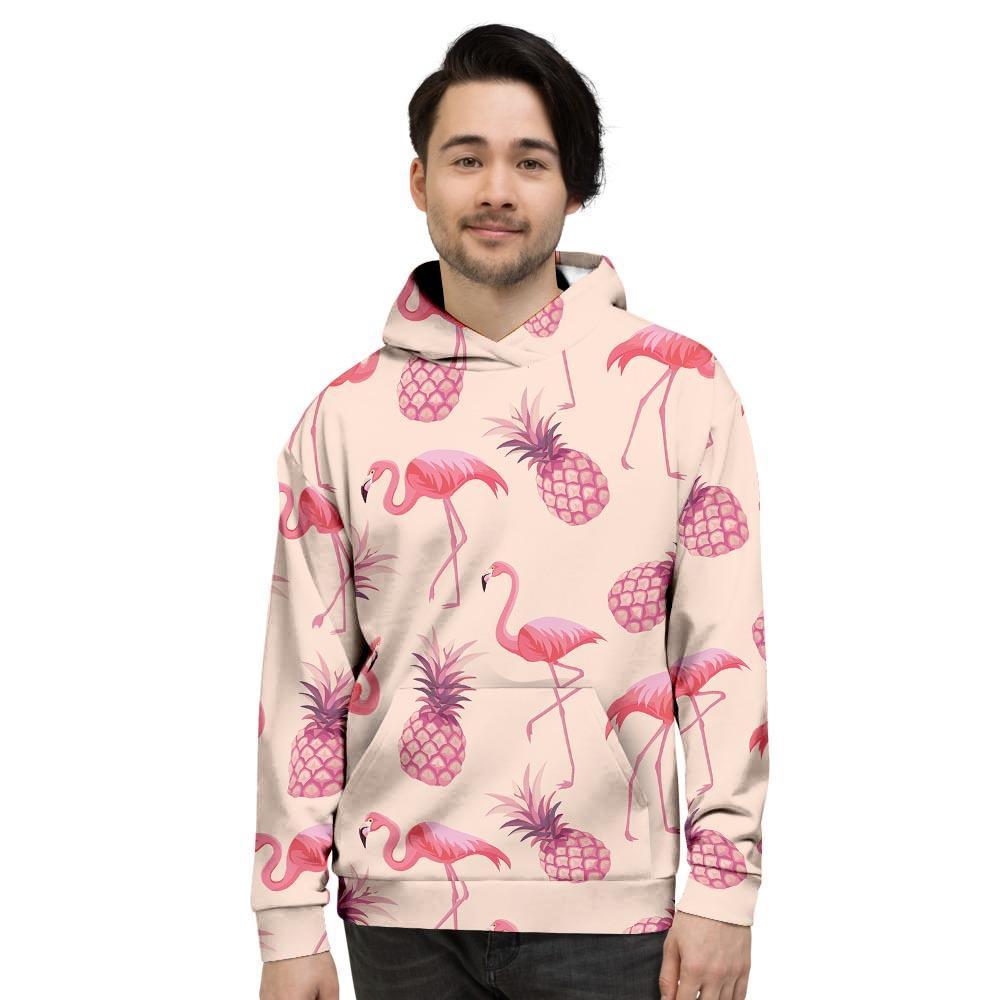 Pineapple Flamingo Print Men's Hoodie-grizzshop