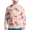 Pineapple Flamingo Print Men's Sweatshirt-grizzshop