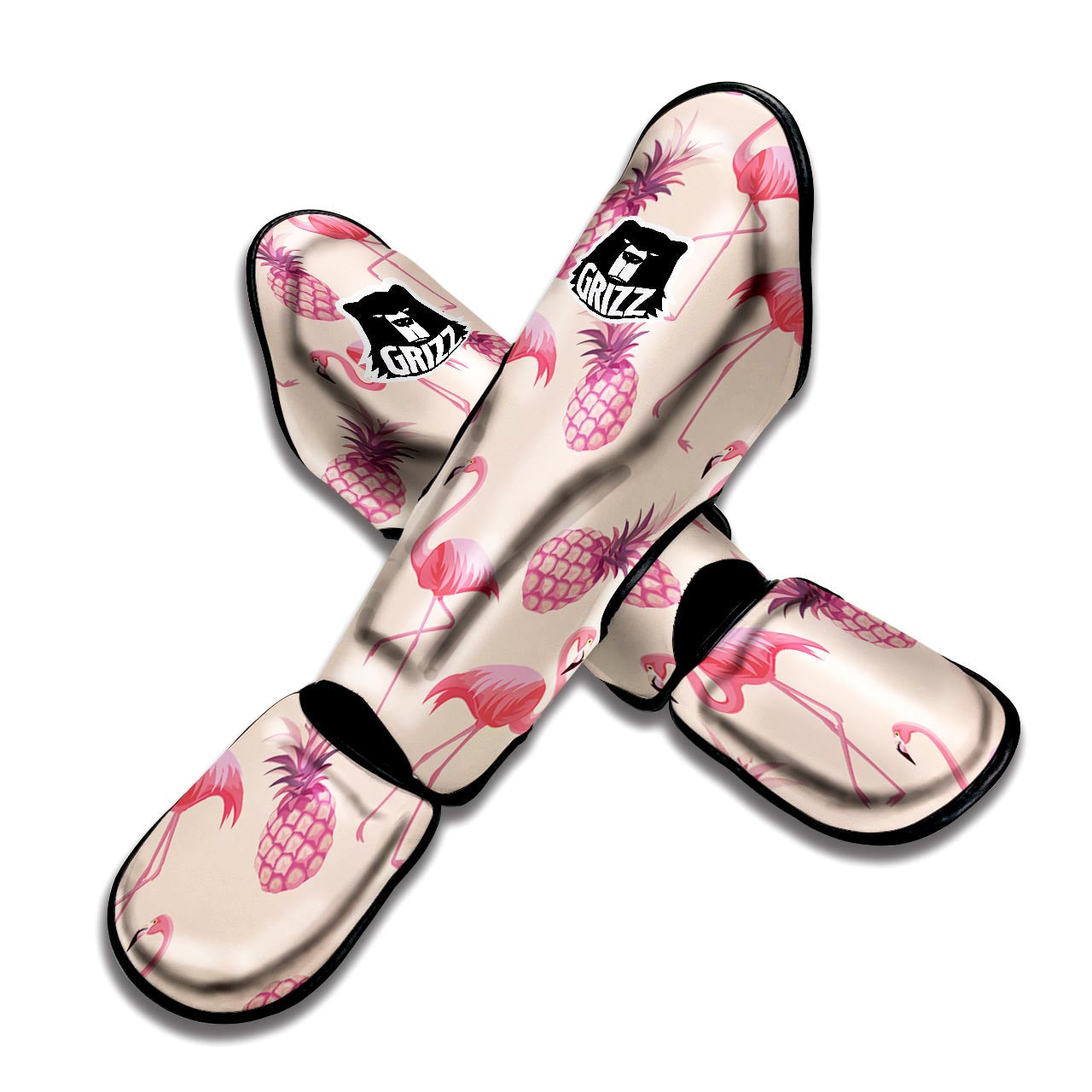 Pineapple Flamingo Print Muay Thai Shin Guard-grizzshop