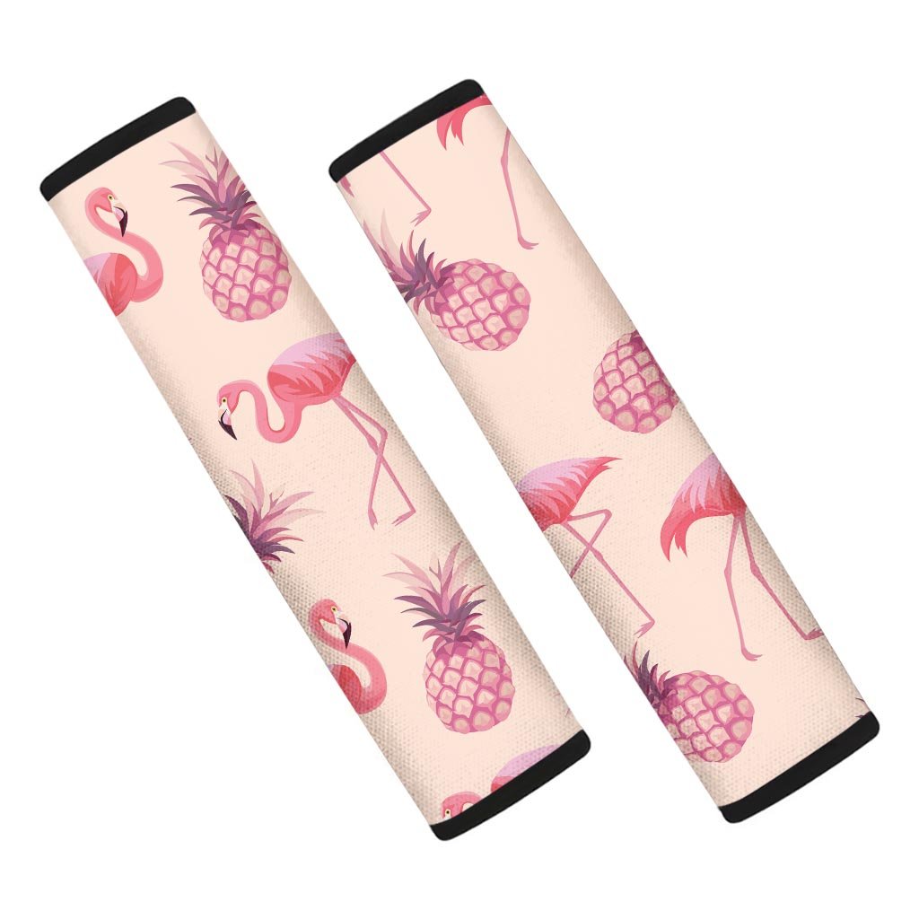 Pineapple Flamingo Print Seat Belt Cover-grizzshop