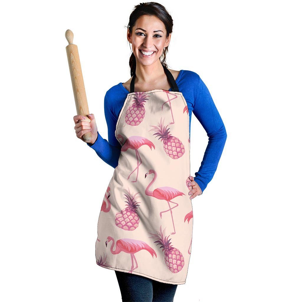 Pineapple Flamingo Print Women's Apron-grizzshop