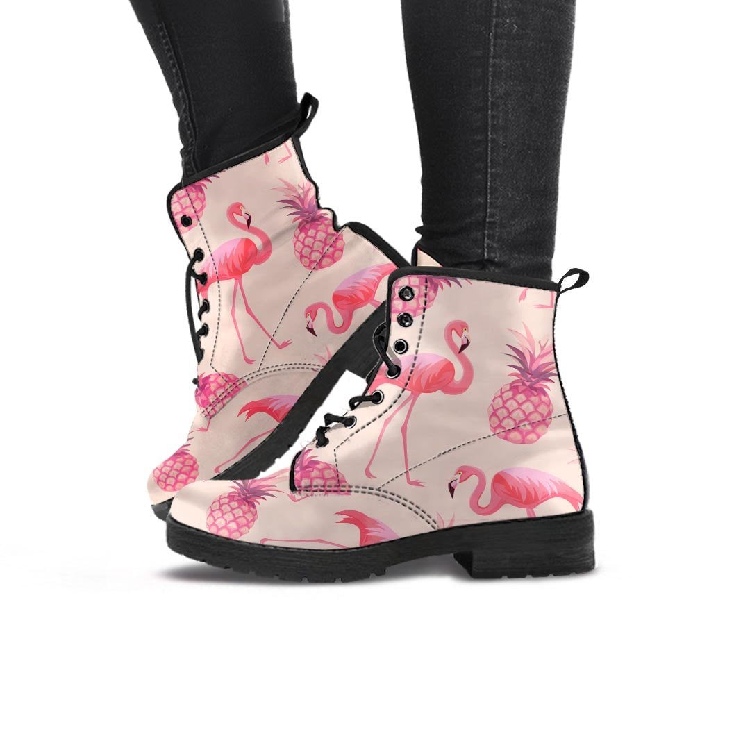 Pineapple Flamingo Print Women's Boots-grizzshop