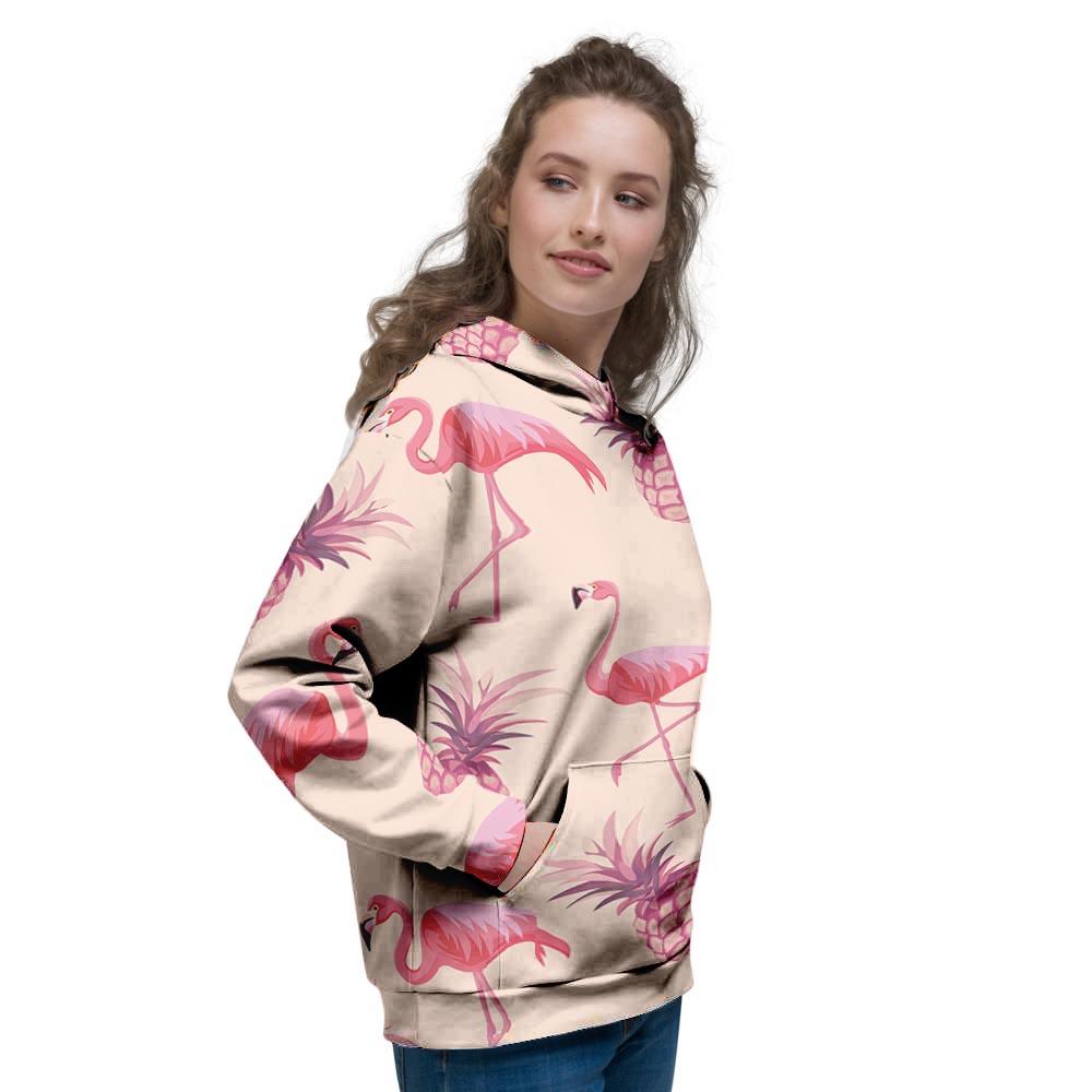 Pineapple Flamingo Print Women's Hoodie-grizzshop