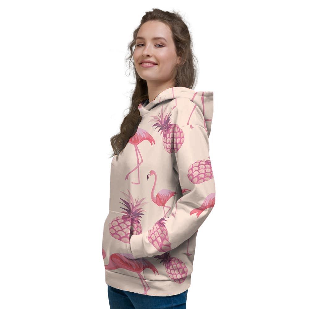 Pineapple Flamingo Print Women's Hoodie-grizzshop