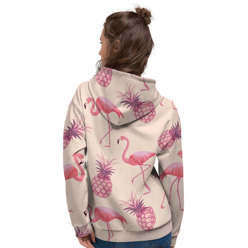 Pineapple Flamingo Print Women's Hoodie-grizzshop