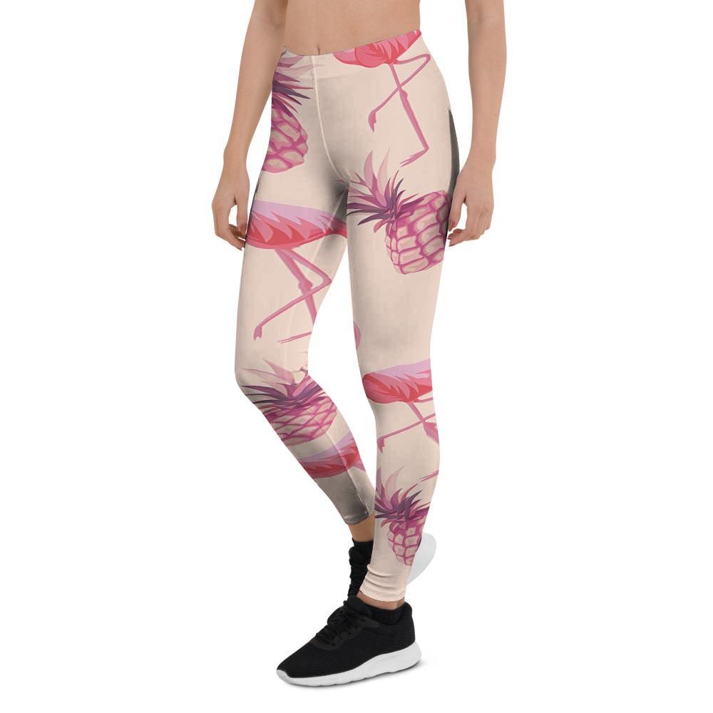 Pineapple Flamingo Print Women's Leggings-grizzshop