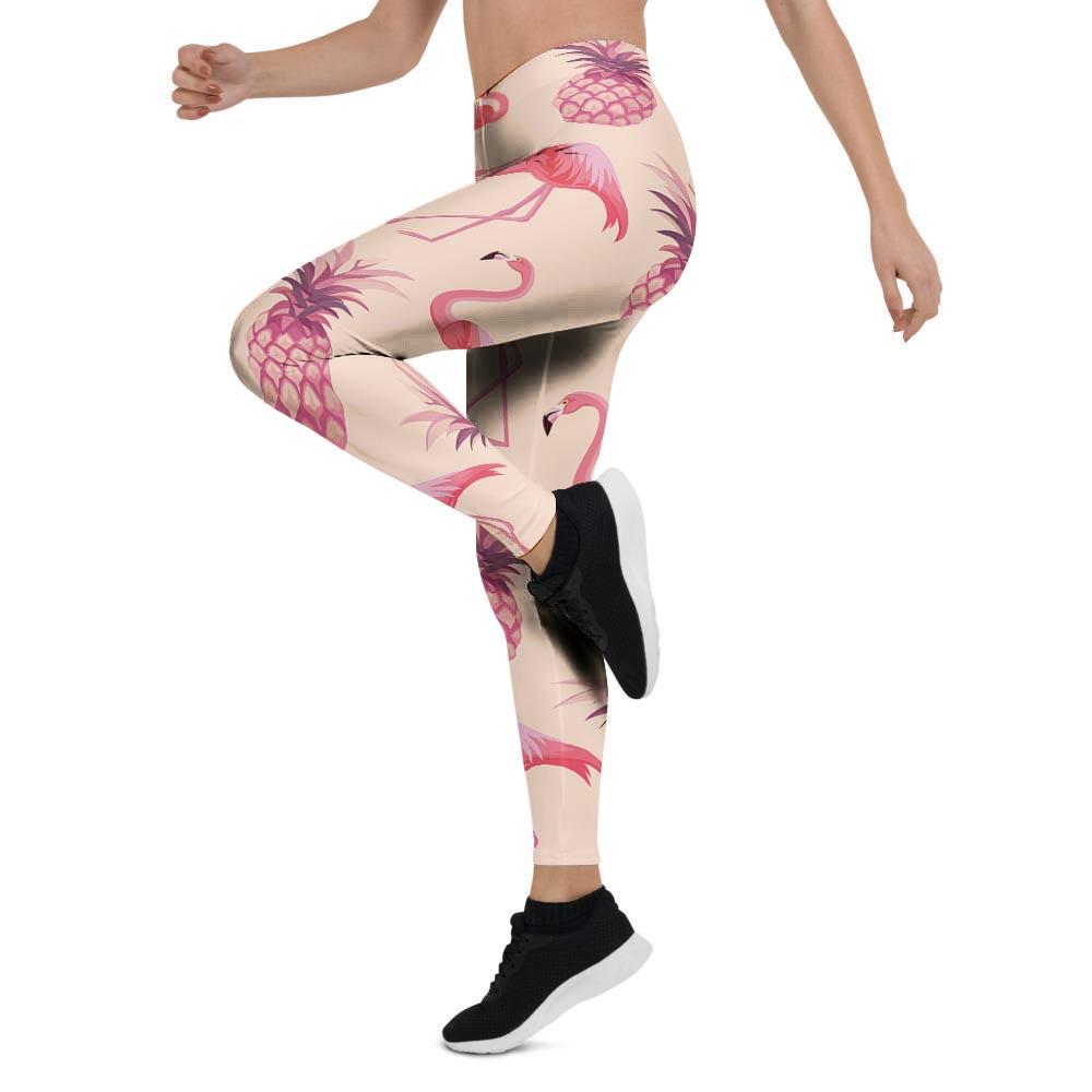 Pineapple Flamingo Print Women's Leggings-grizzshop