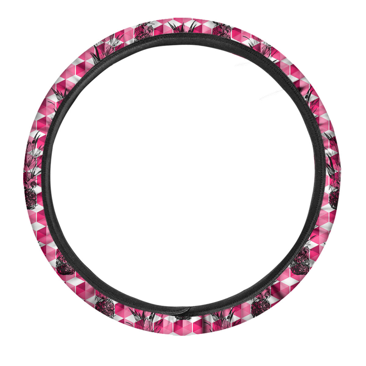 Pineapple Geometric Print Pattern Car Steering Wheel Cover-grizzshop