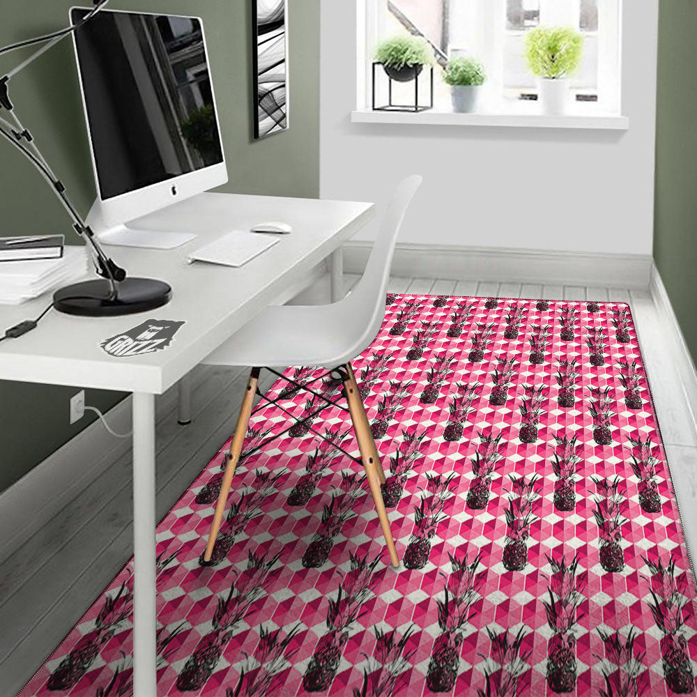 Pineapple Geometric Print Pattern Floor Mat-grizzshop