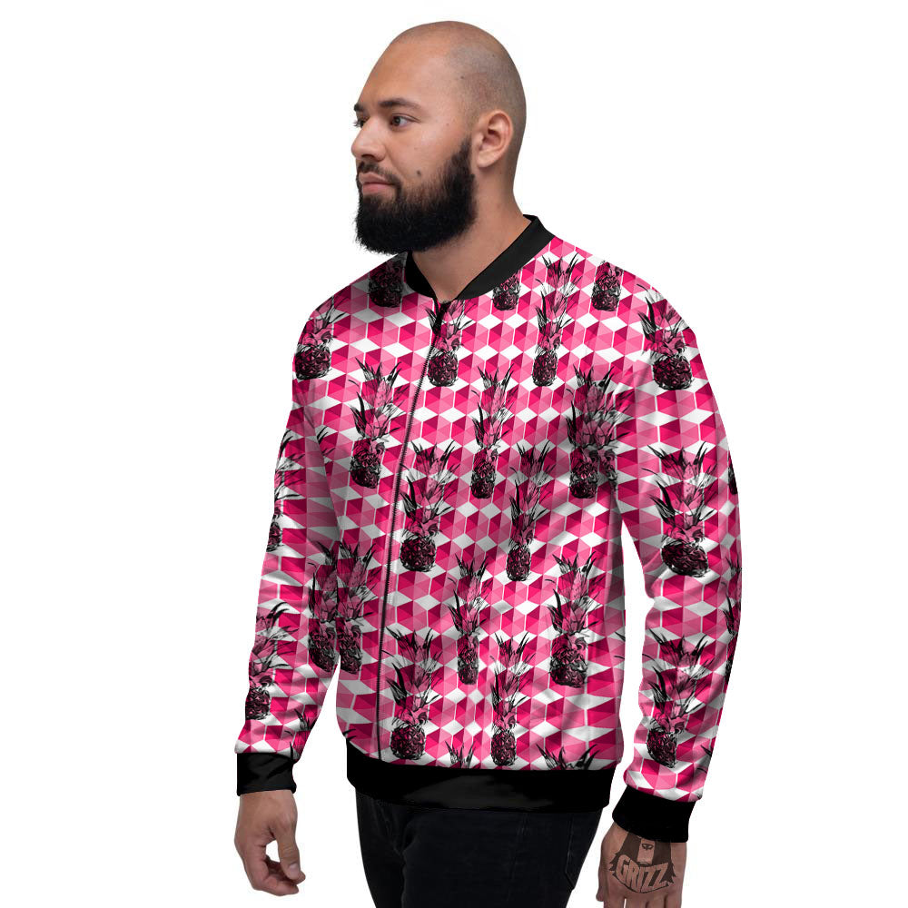 Pineapple Geometric Print Pattern Men's Bomber Jacket-grizzshop