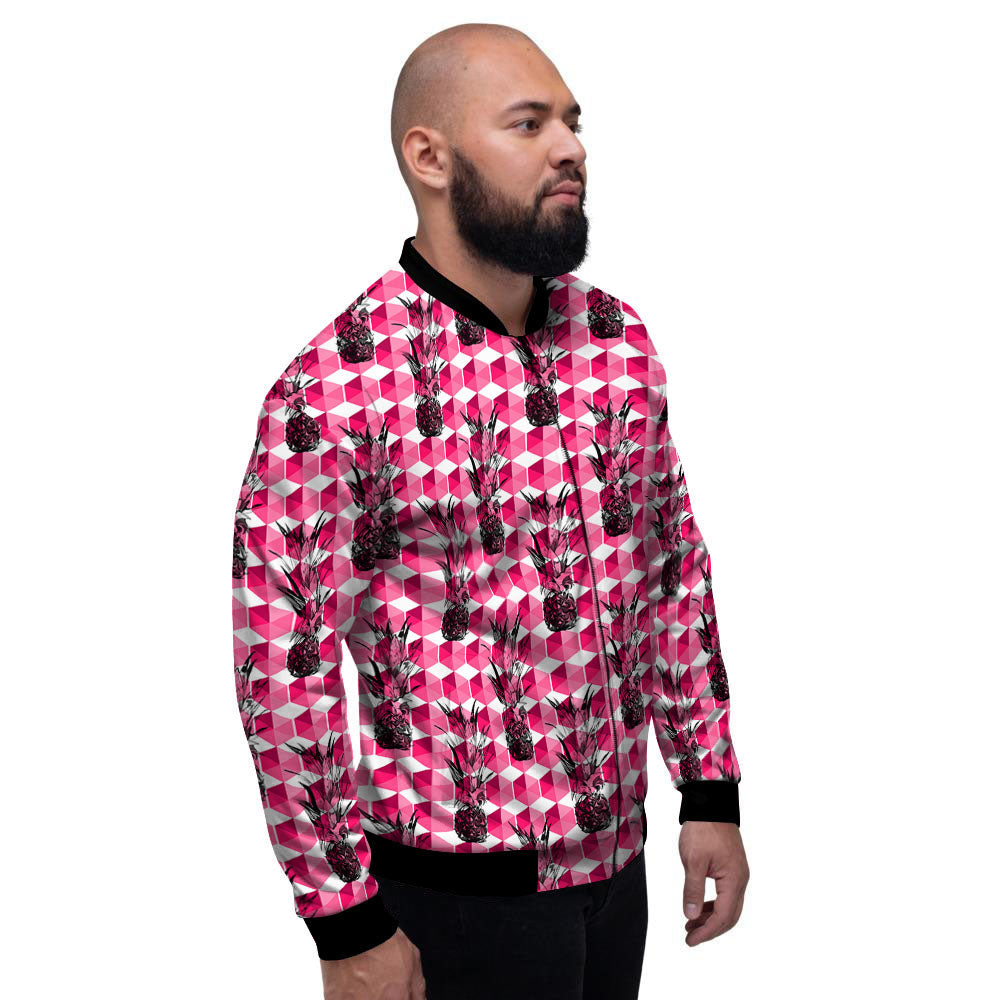 Pineapple Geometric Print Pattern Men's Bomber Jacket-grizzshop