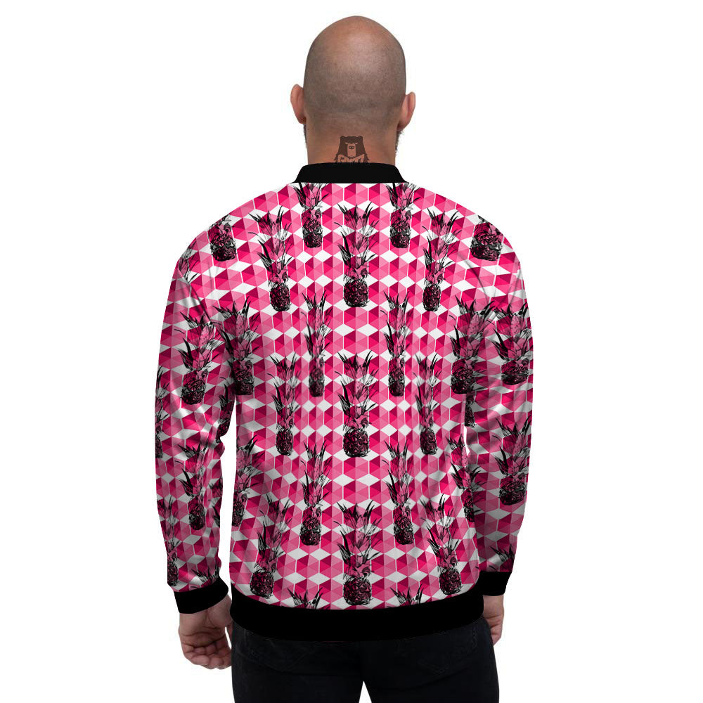 Pineapple Geometric Print Pattern Men's Bomber Jacket-grizzshop