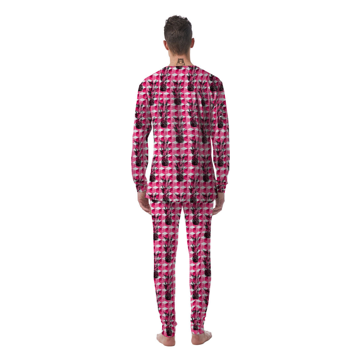 Pineapple Geometric Print Pattern Men's Pajamas-grizzshop