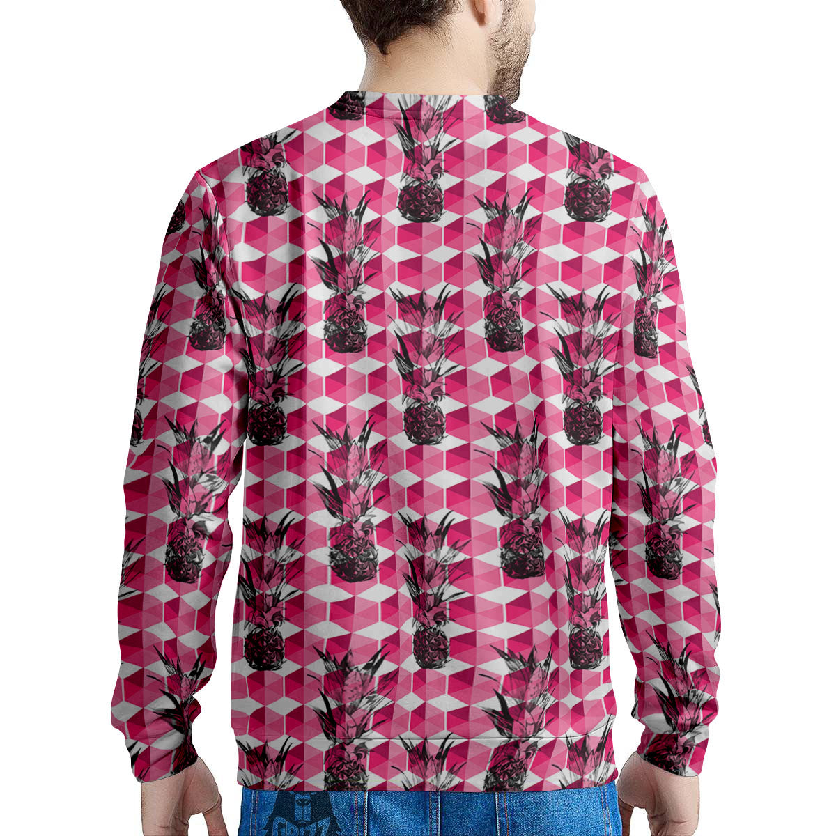 Pineapple Geometric Print Pattern Men's Sweatshirt-grizzshop