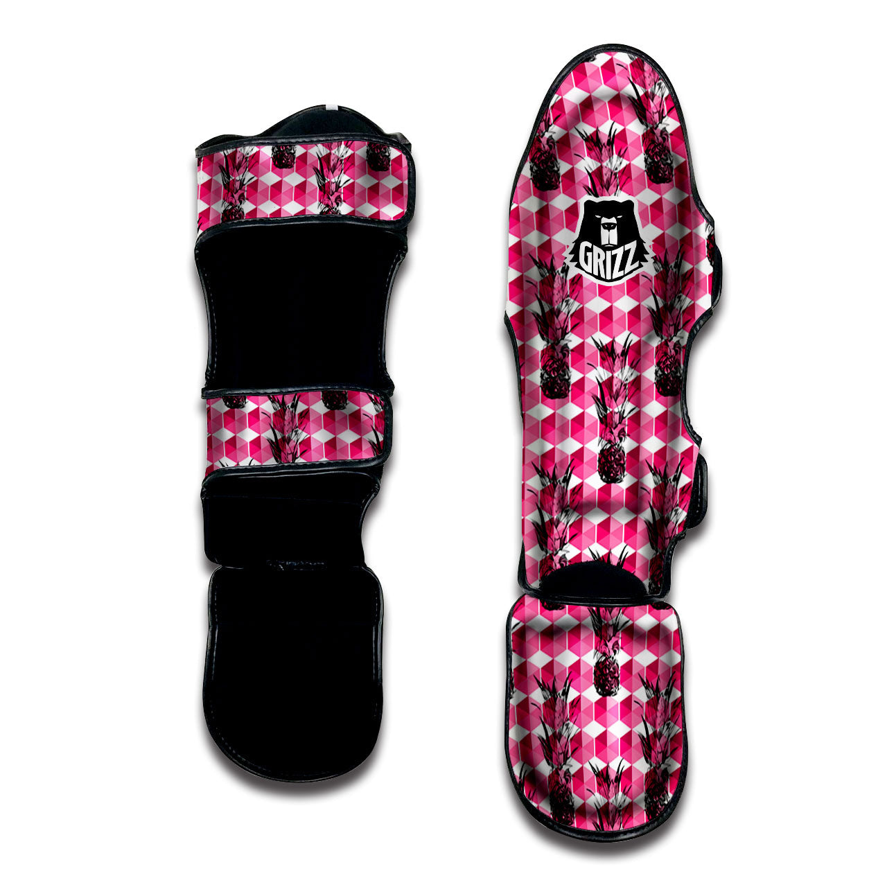 Pineapple Geometric Print Pattern Muay Thai Shin Guards-grizzshop