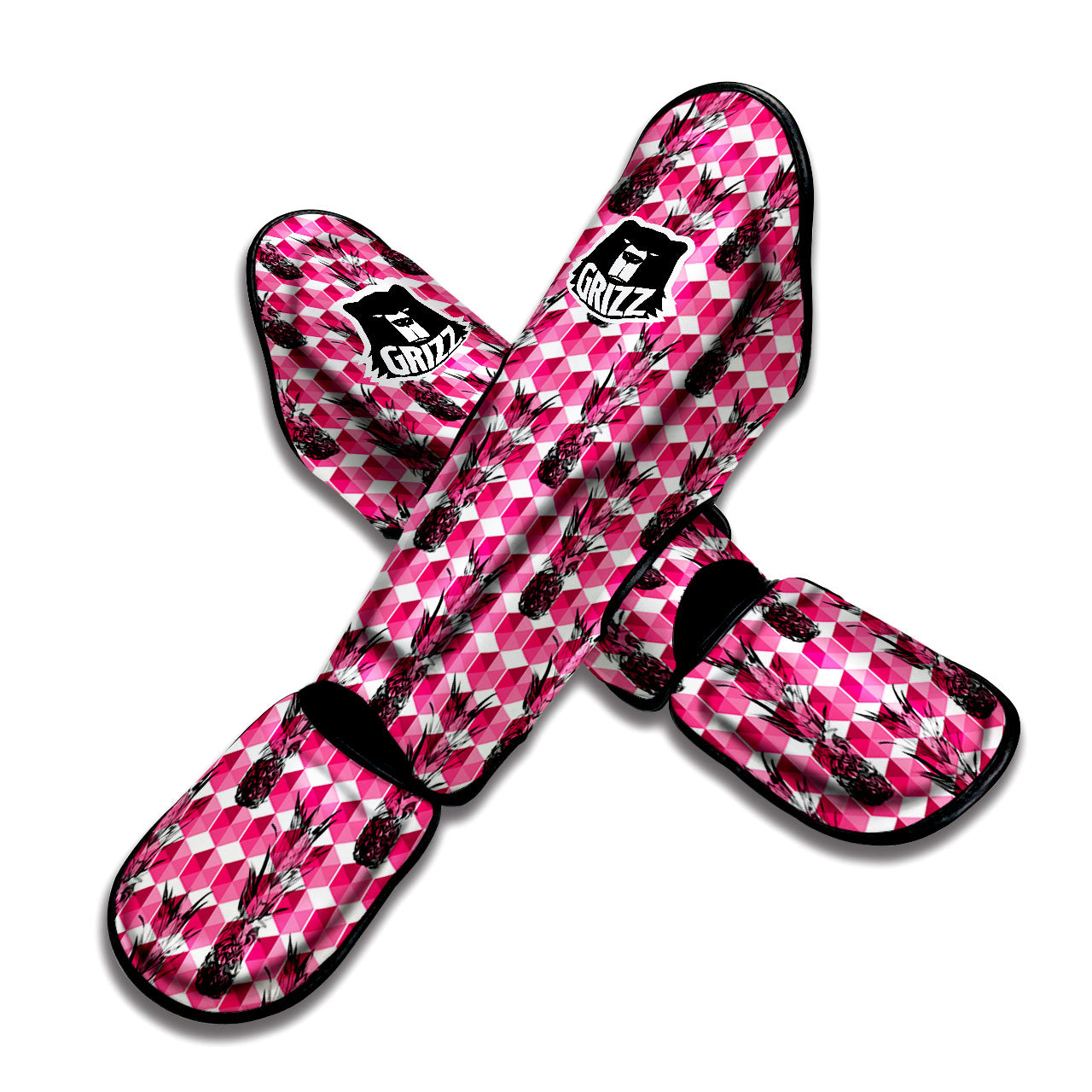 Pineapple Geometric Print Pattern Muay Thai Shin Guards-grizzshop