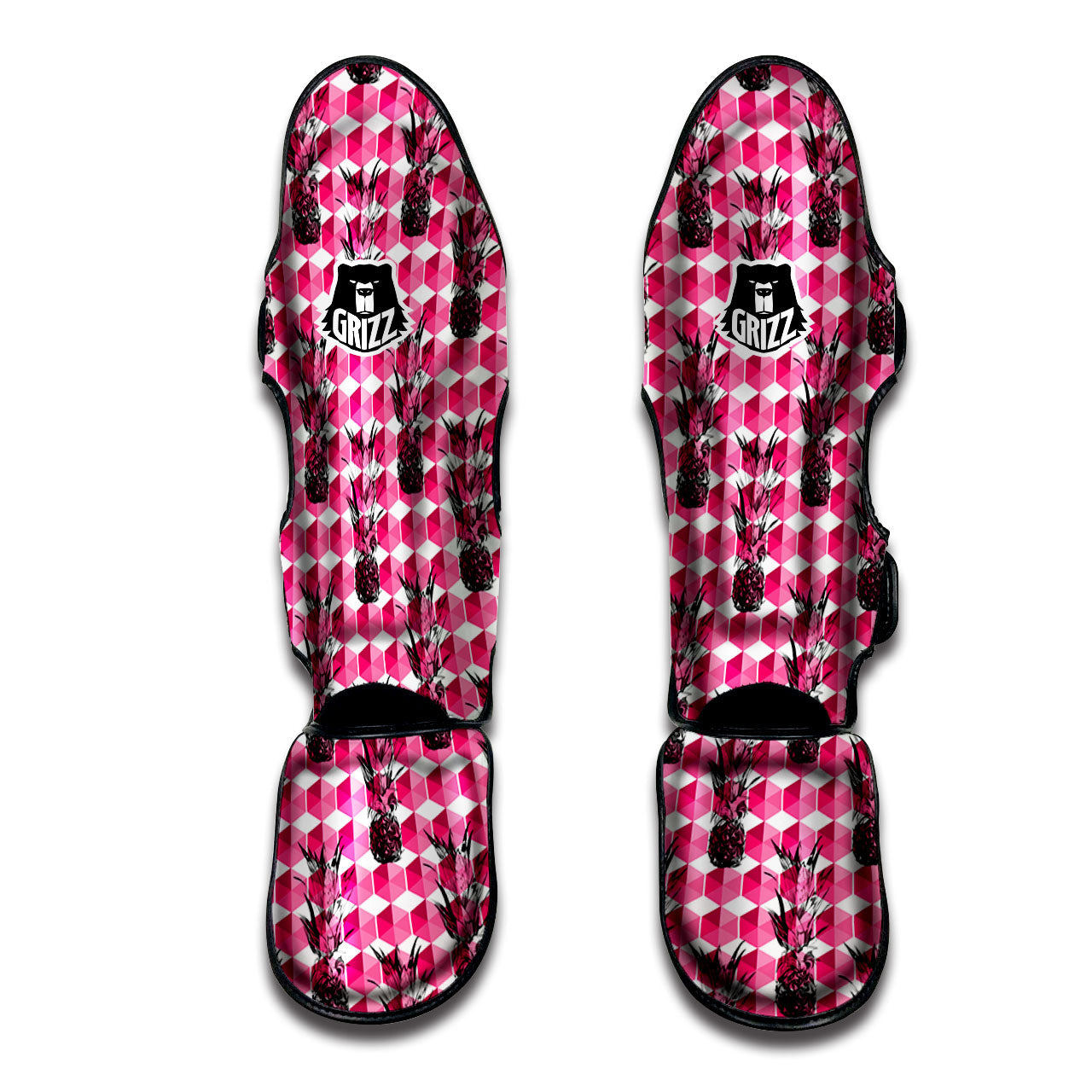 Pineapple Geometric Print Pattern Muay Thai Shin Guards-grizzshop