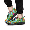 Pineapple Hawaii Tropical Print Pattern Black Sneaker-grizzshop