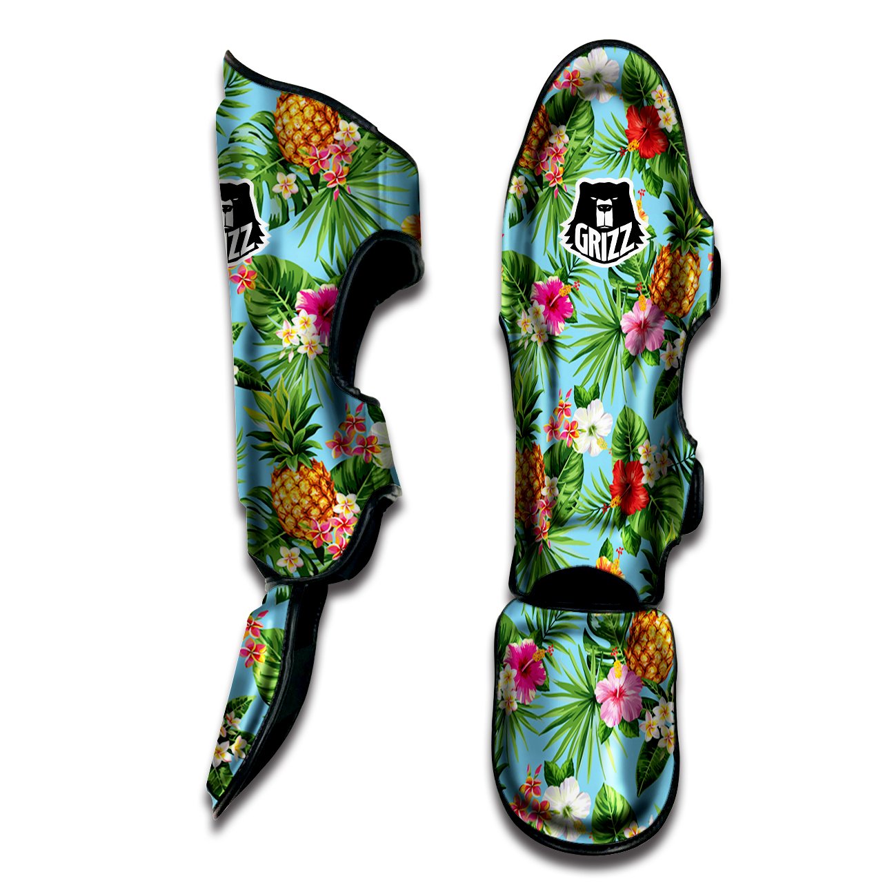 Pineapple Hawaii Tropical Print Pattern Muay Thai Shin Guards-grizzshop