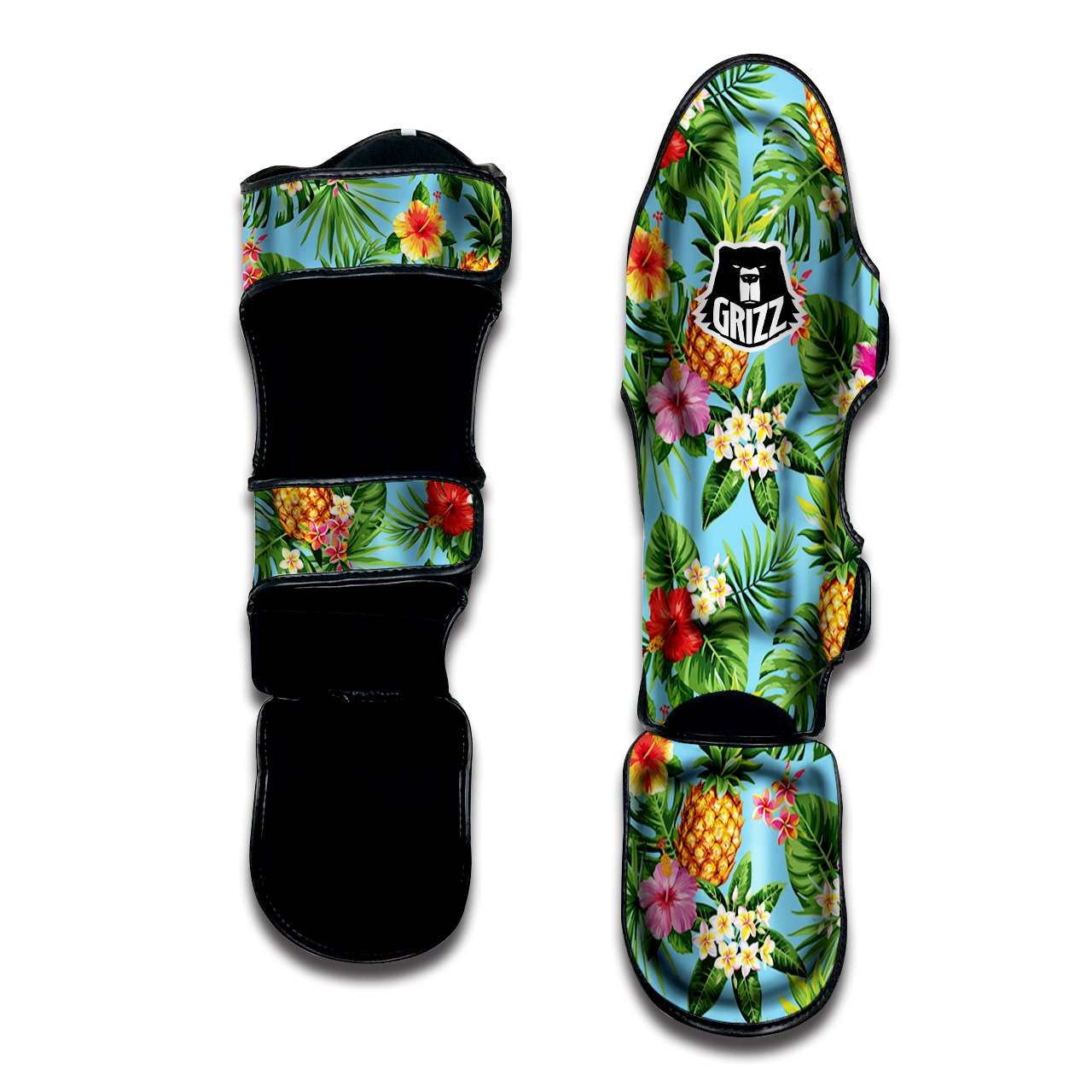 Pineapple Hawaii Tropical Print Pattern Muay Thai Shin Guards-grizzshop