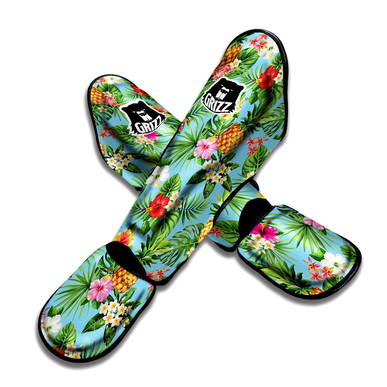 Pineapple Hawaii Tropical Print Pattern Muay Thai Shin Guards-grizzshop