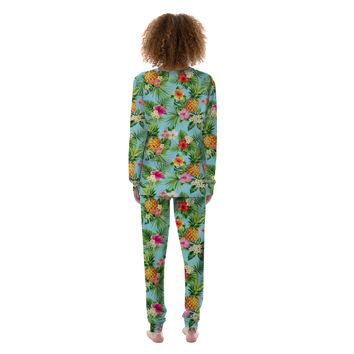 Pineapple Hawaii Tropical Print Pattern Women's Pajamas-grizzshop