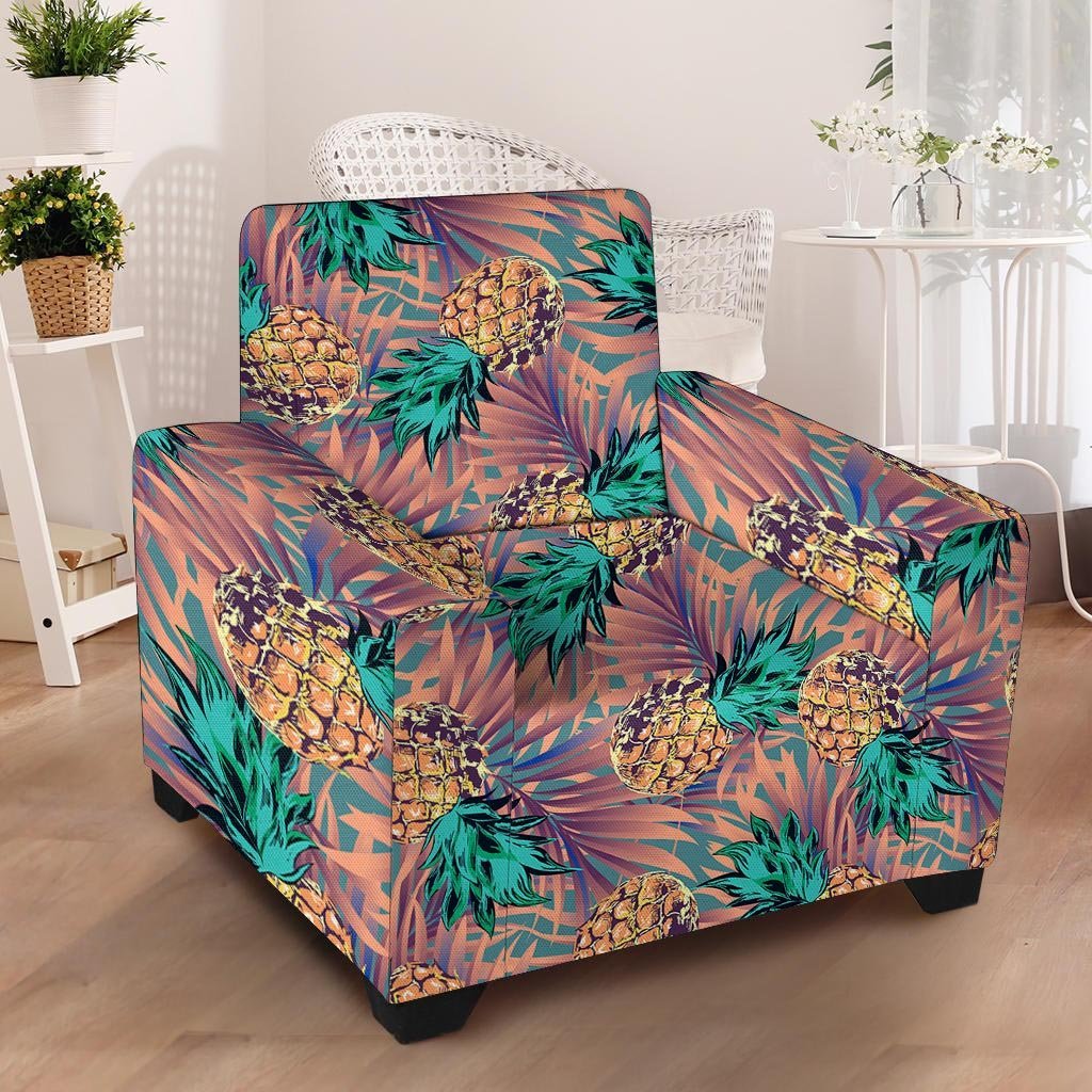 Pineapple Hawaiian Print Armchair Cover-grizzshop