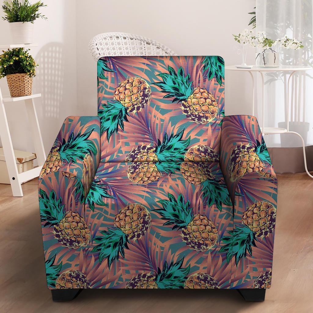 Pineapple Hawaiian Print Armchair Cover-grizzshop