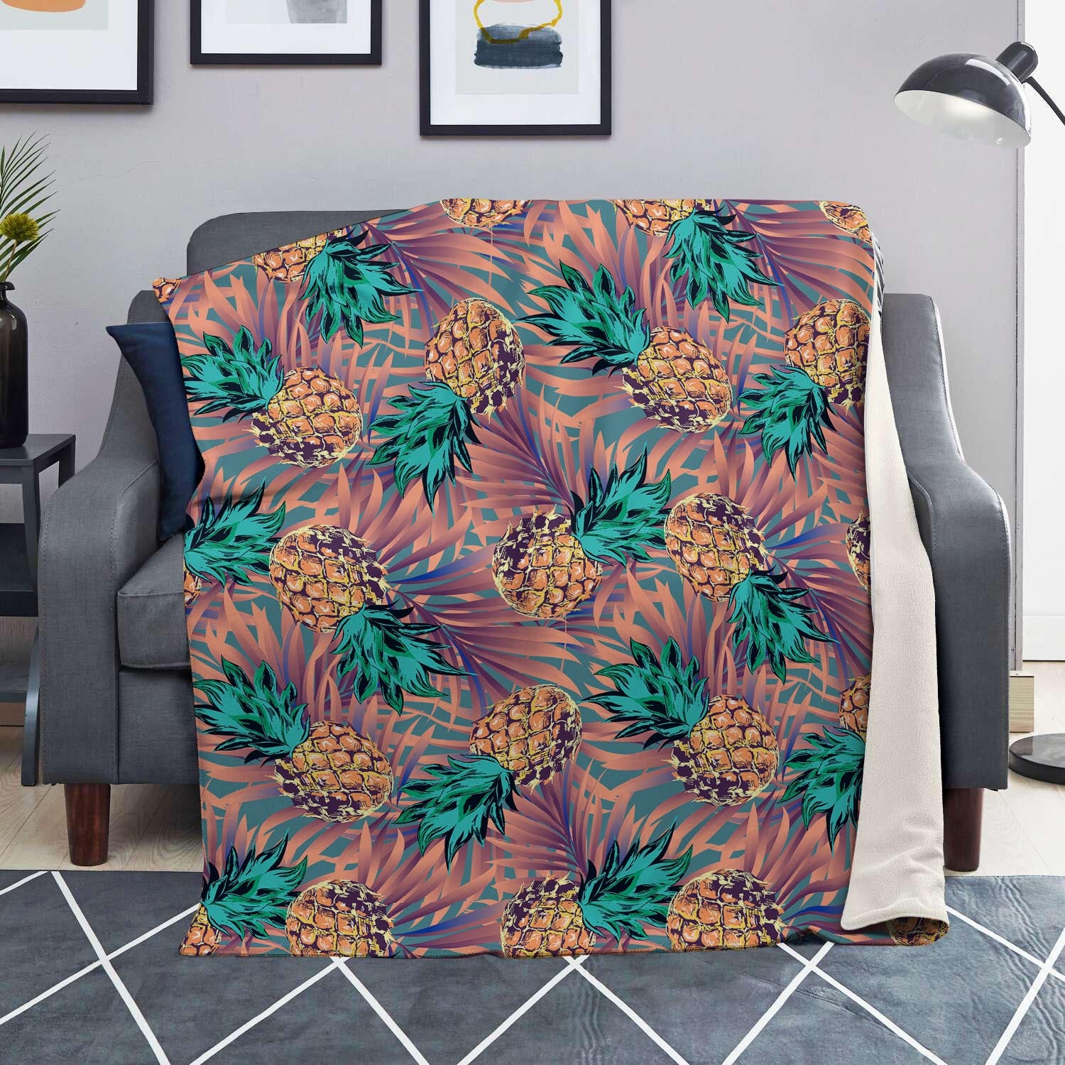 Pineapple Hawaiian Print Blanket-grizzshop