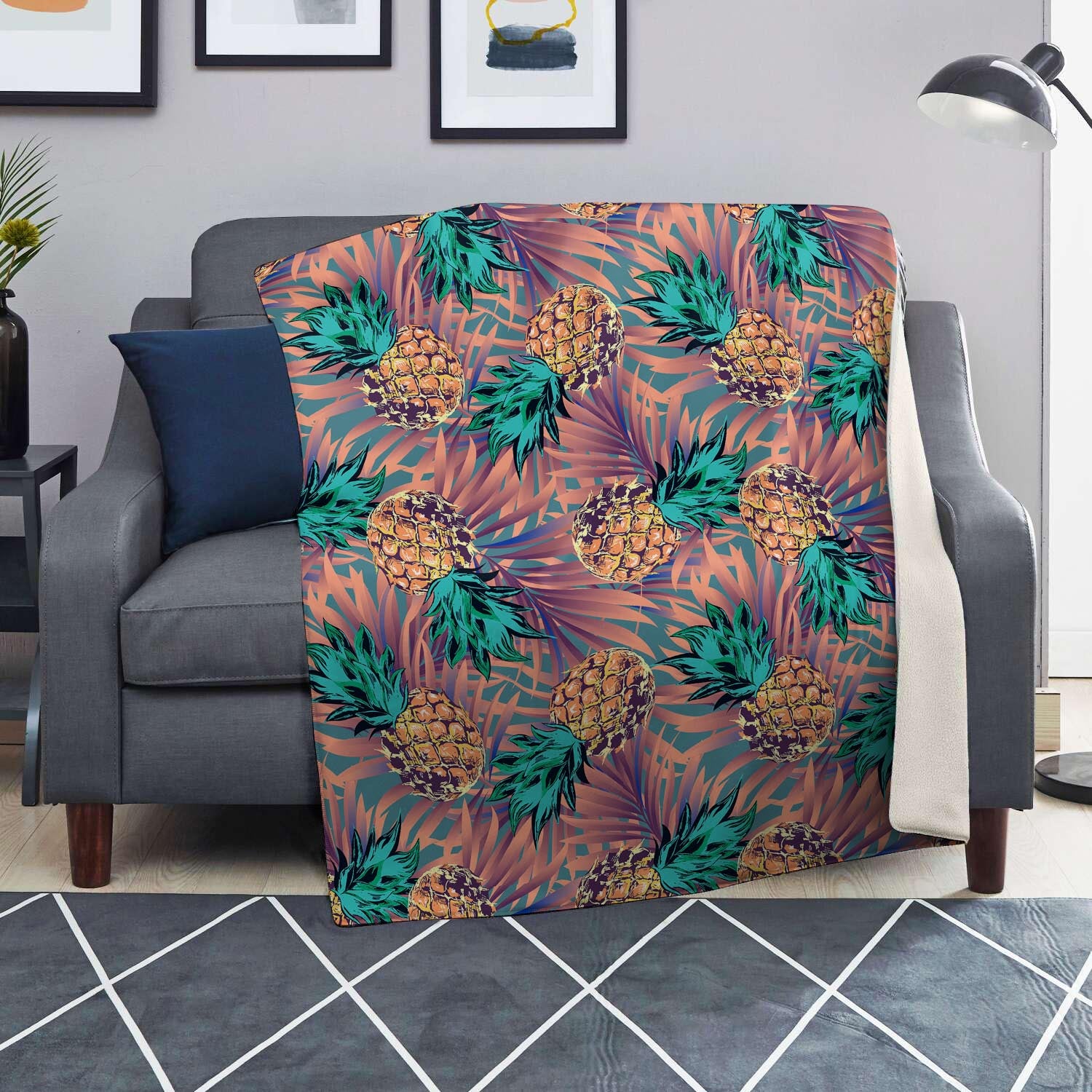 Pineapple Hawaiian Print Blanket-grizzshop