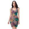 Pineapple Hawaiian Print Bodycon Dress-grizzshop