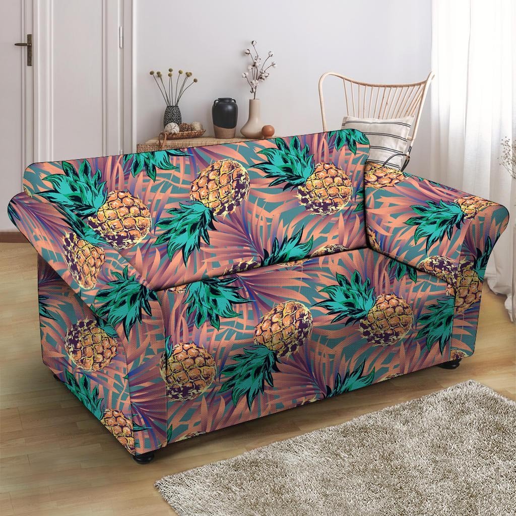 Pineapple Hawaiian Print Loveseat Cover-grizzshop