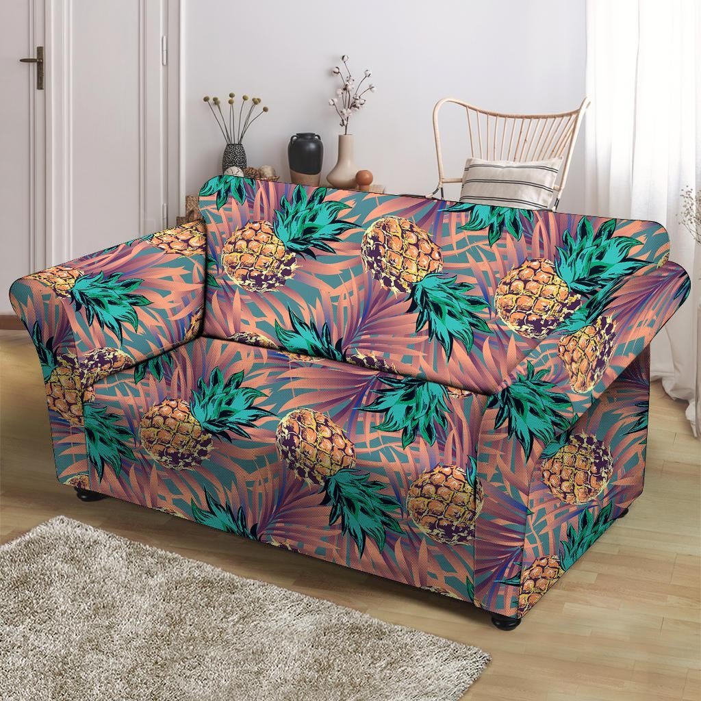 Pineapple Hawaiian Print Loveseat Cover-grizzshop