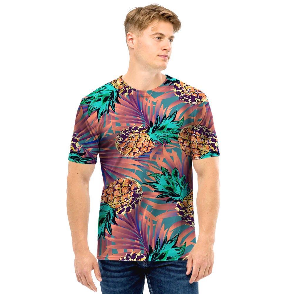 Pineapple Hawaiian Print Men T Shirt-grizzshop