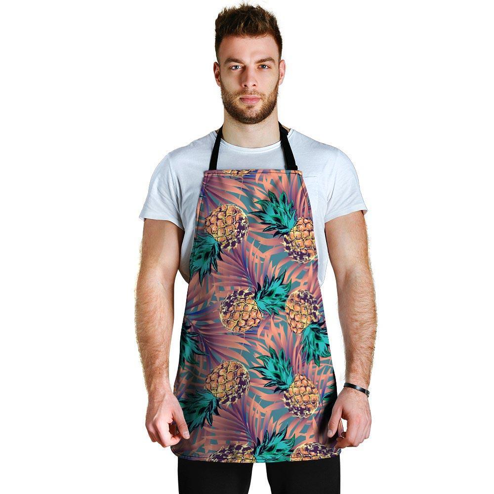 Pineapple Hawaiian Print Men's Apron-grizzshop
