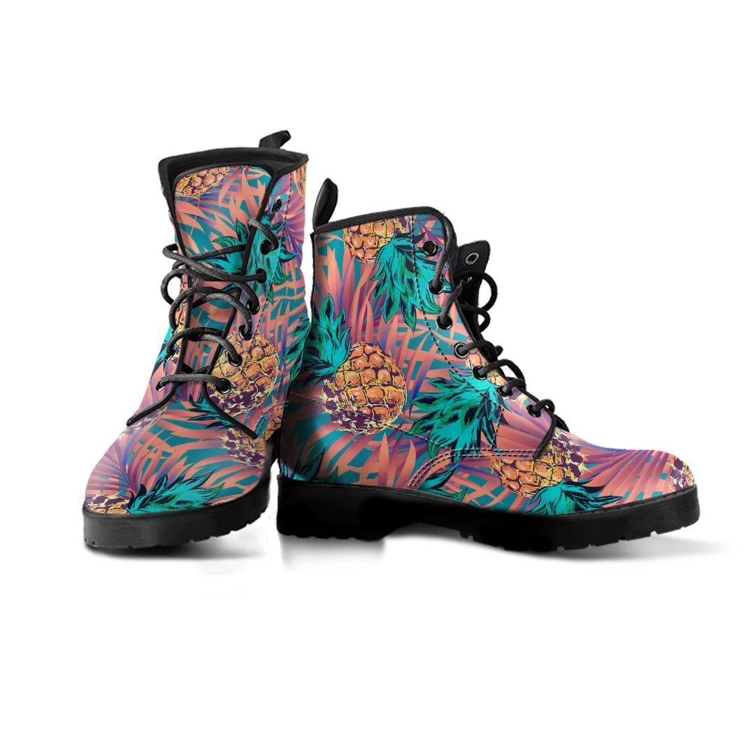 Pineapple Hawaiian Print Men's Boots-grizzshop