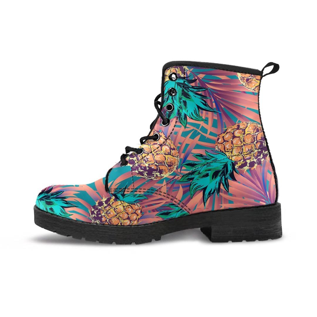 Pineapple Hawaiian Print Men's Boots-grizzshop