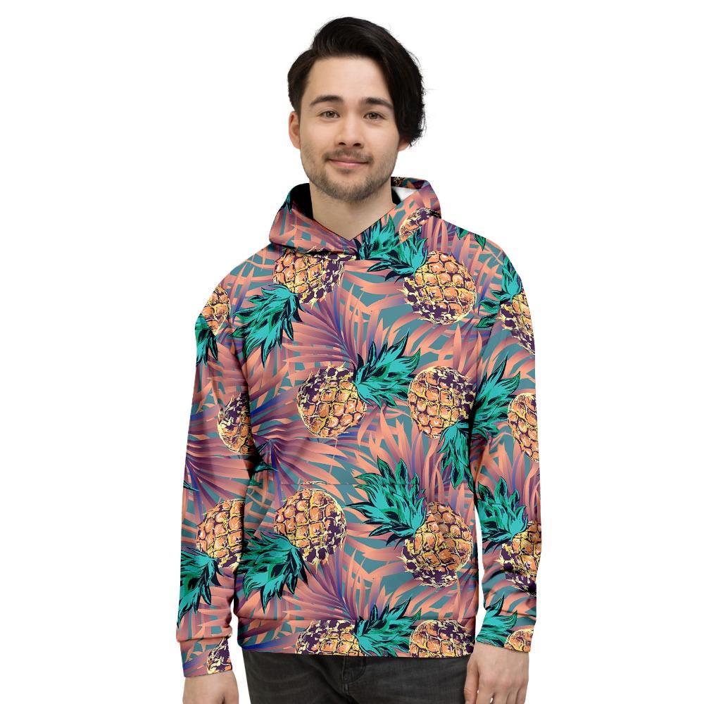 Pineapple Hawaiian Print Men's Hoodie-grizzshop