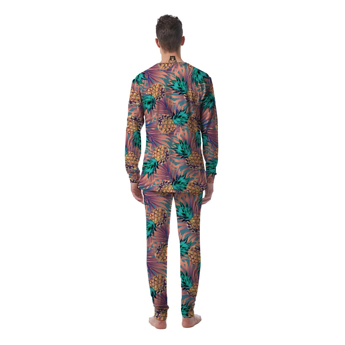 Pineapple Hawaiian Print Men's Pajamas-grizzshop