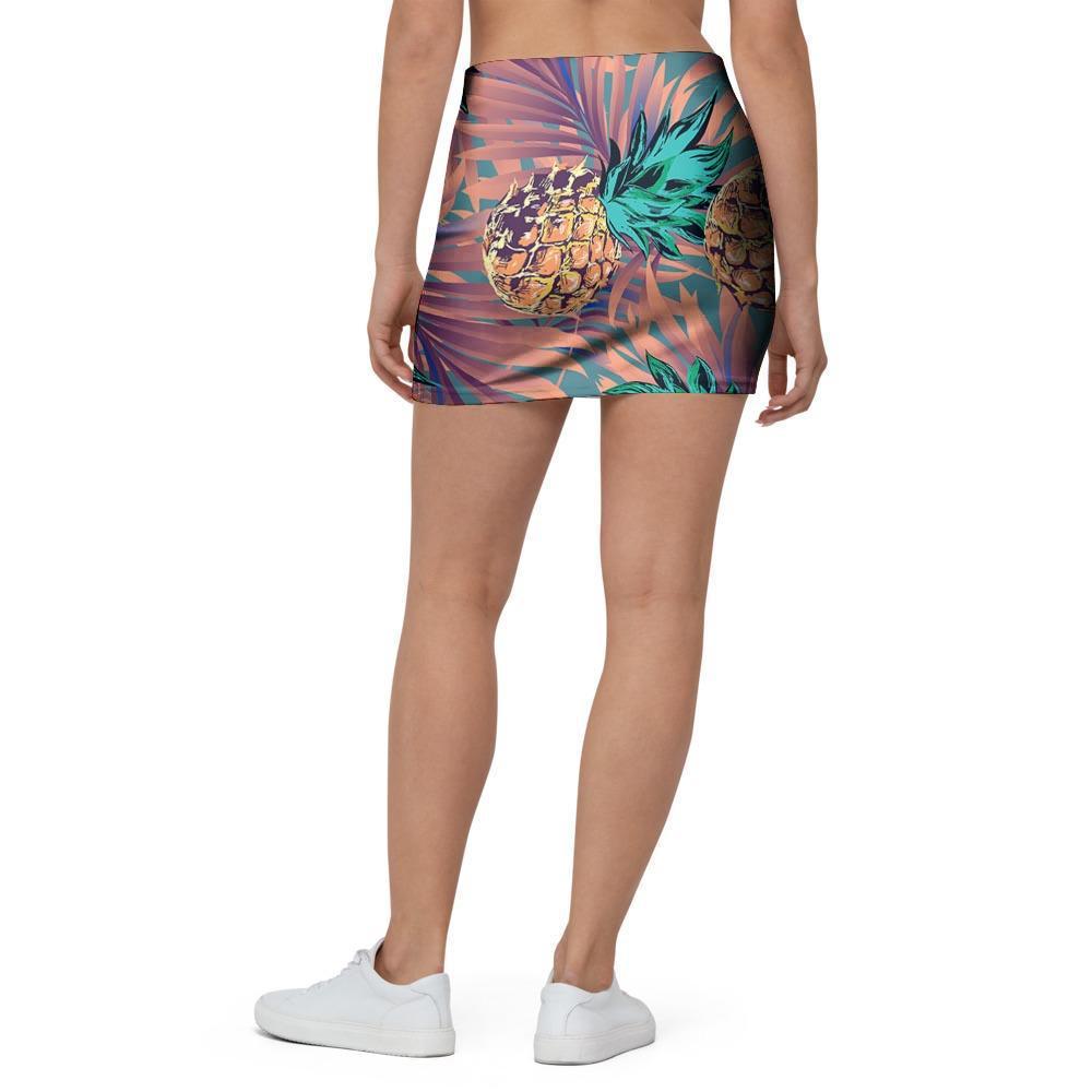 Pineapple Hawaiian Print Mini Skirt-grizzshop