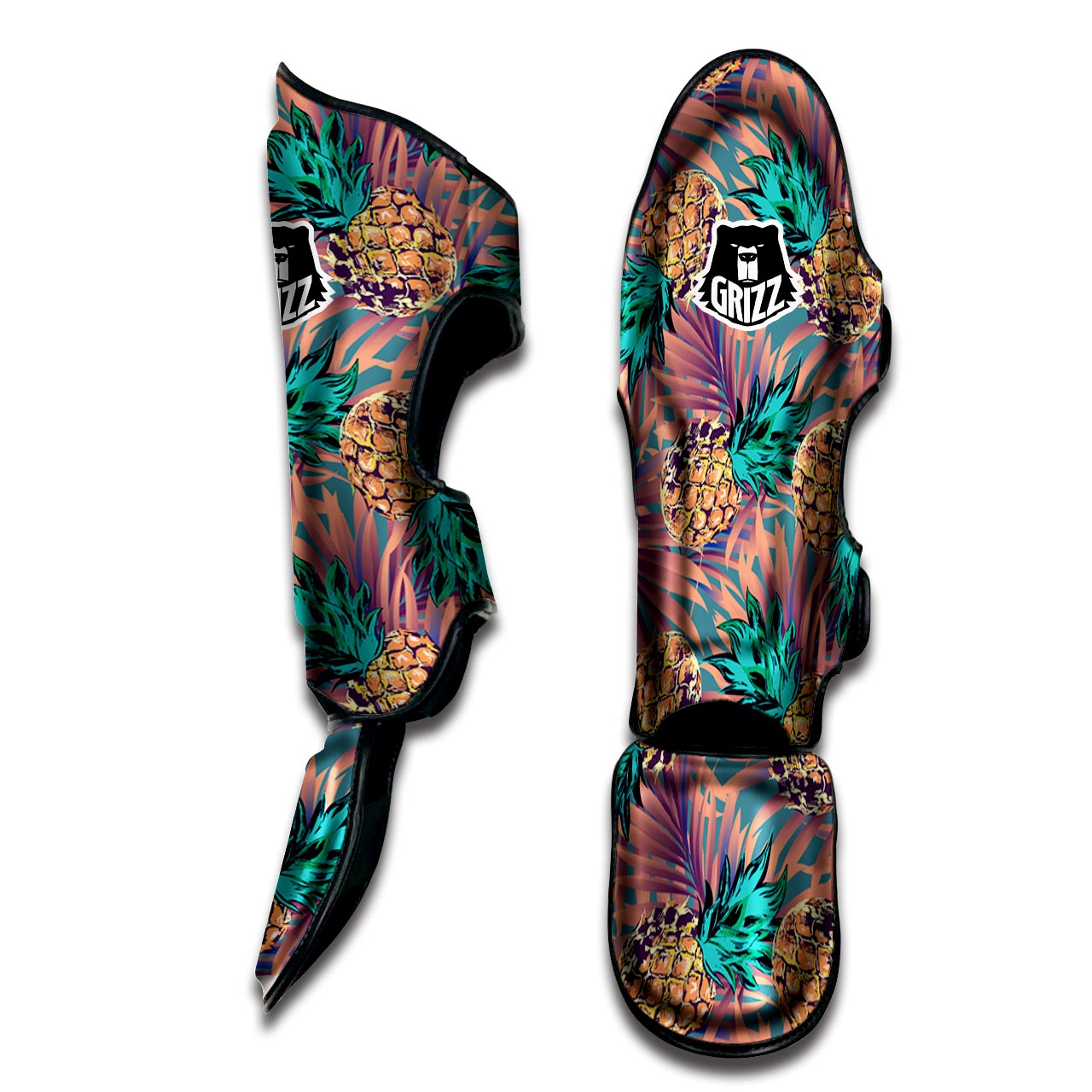 Pineapple Hawaiian Print Muay Thai Shin Guard-grizzshop