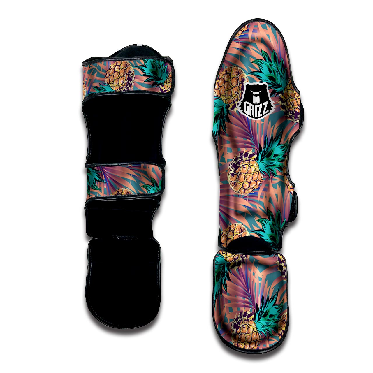 Pineapple Hawaiian Print Muay Thai Shin Guard-grizzshop