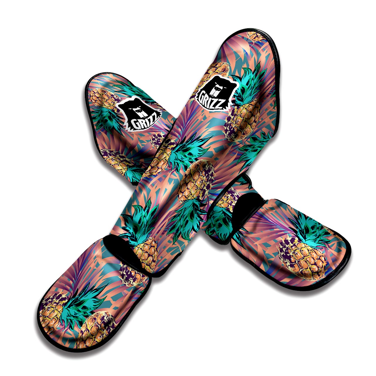 Pineapple Hawaiian Print Muay Thai Shin Guard-grizzshop