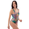 Pineapple Hawaiian Print One Piece Swimsuite-grizzshop